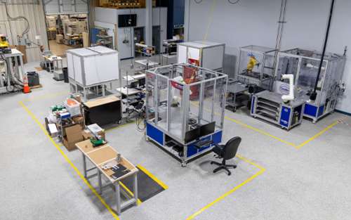 Automation Area with the robotic solutions for machine tending, beveling, deburring, and inspection