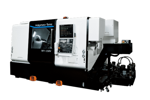 Nakamura-Tome WV-150Y CNC multitasking lathe specifically designed for speed - featuring Y-axis standard upper and lower turrets and opposed twin spindles