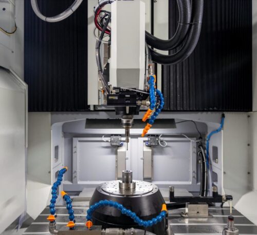 Rotary axes (B and C Axis) on the OptiSonic 1250X ultrasonic machining center