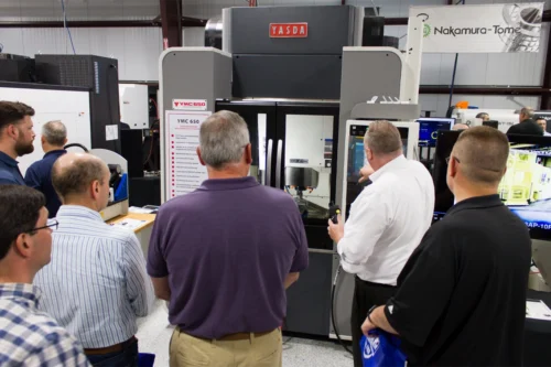 Yasda precision machines in OptiPro's showroom